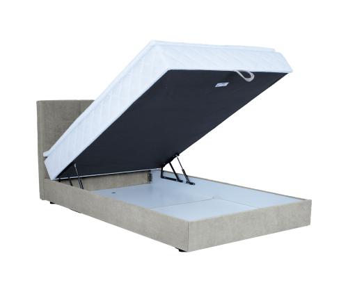 Mannermainen sänky LEVI 140x200cm, patjalla, tumman beige, 143x210xH114,5cm