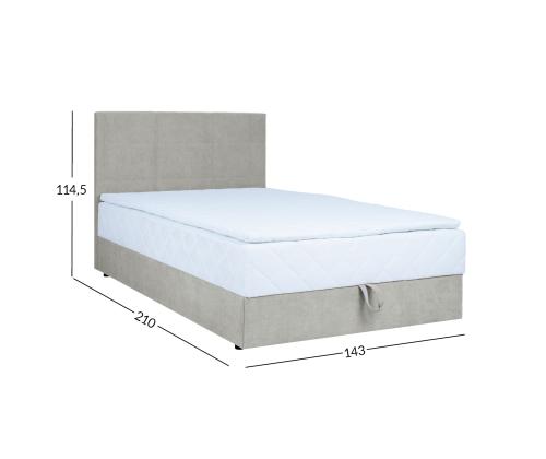 Mannermainen sänky LEVI 140x200cm, patjalla, tumman beige, 143x210xH114,5cm