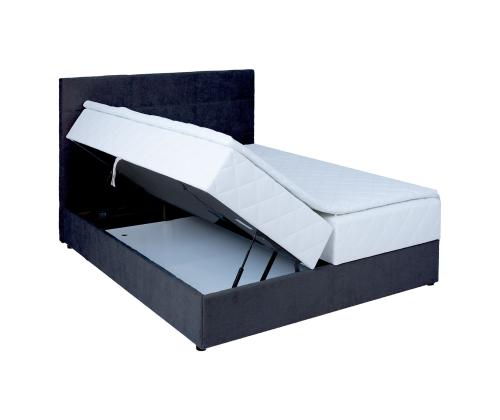 Mannermainen sänky LEVI 160x200cm, patjalla, tummanharmaa, 163x210xH114,5cm