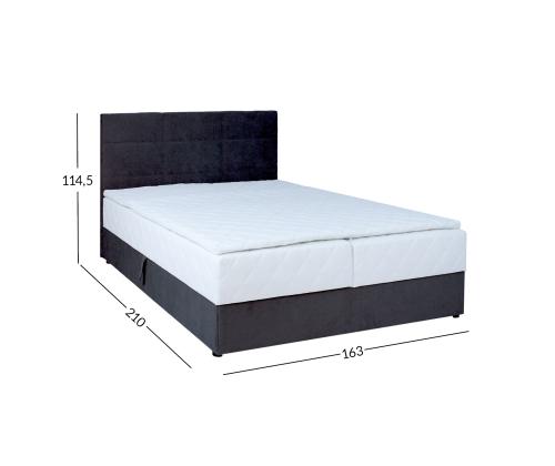 Mannermainen sänky LEVI 160x200cm, patjalla, tummanharmaa, 163x210xH114,5cm