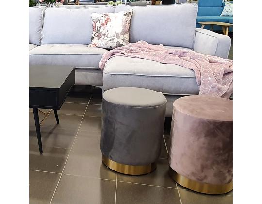 Tumba LA PERLA D35xH42cm, päällysmateriaali: samettikangas, väri: harmaa