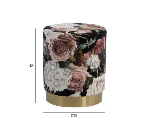 Tambour LA PERLA, D35xH42cm, päällismateriaali: samettikangas, väri: lila