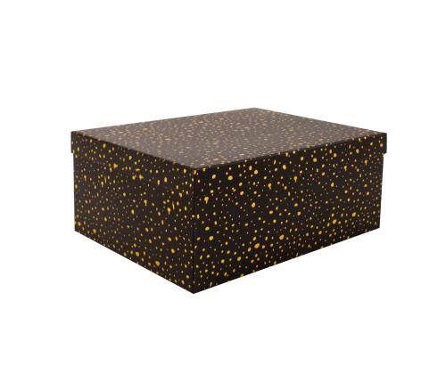 Pahvilaatikko DIANA-2 kannella 35x27xH15,7cm, musta, kultaiset täplät