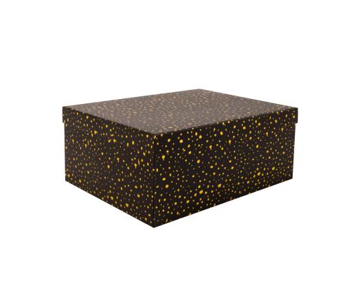 Pahvilaatikko DIANA-4 kannella 31x23xH14cm, musta, kultaiset täplät