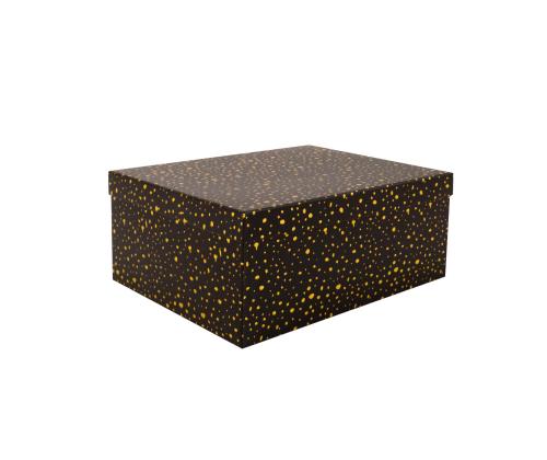 Pahvilaatikko DIANA-5 kannella 29x22xH12,5cm, musta, kultaiset täplät
