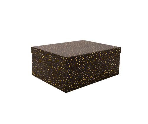 Pahvilaatikko DIANA-6 kannella 27x20xK12cm, musta kultaisilla pilkuilla varustettuna