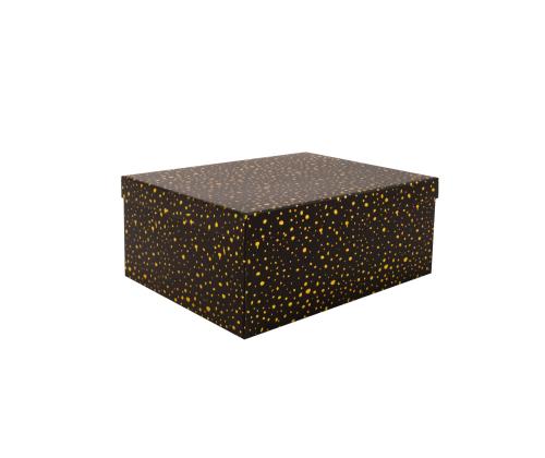Pahvilaatikko DIANA-7 kannella 25x18xH10,5cm, musta, kultaiset täplät