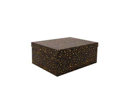 Pahvilaatikko DIANA-9 kannellinen 21x15xH9cm, musta kultaisilla pilkuilla varustettuna