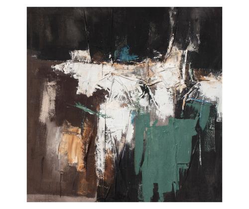 Öljyvärimaalaus 120x120cm, abstrakti ilta