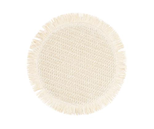 Pöytämatto SUZAN D38cm juutti, valkoinen