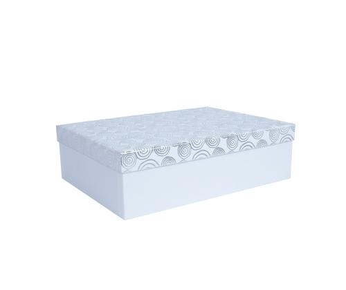 Laatikko ELSA 22x16x6,5cm, kannellinen kulta/hopea, valkoinen