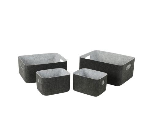 Laatikko LIDO FELT 36x27xH16cm, tummanharmaa huopa