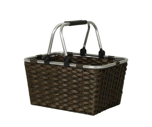 Ostoskori LIDO RIO 43x30xH24cm, tummanruskea, 2 kahvaa