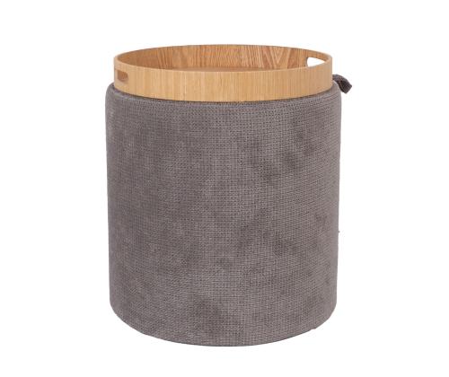 Tambuuri/pöytä HIRO D34,5xH37cm, harmaa, säilytystilalla varustettuna