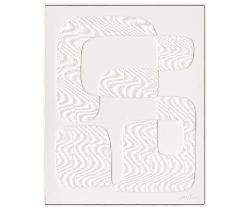 Maalaus kehystetty 80x100cm, valkoinen muoto
