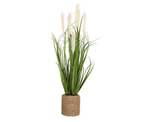 Keinotekoinen kasvi IN GARDEN H70cm, vaaleanpunainen ruohonkorva ruukussa