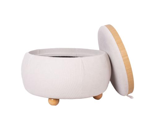 Astia/pöytä HIRO D67xH38cm, valkoinen, säilytystilalla varustettuna