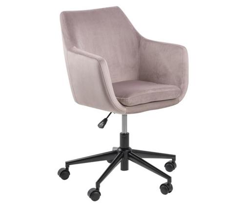 Työtuoli NORA 58x58xH91cm, vanha pinkki, samettikangas, metalli