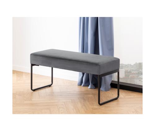 Penkki XENIA, 95x38xH46cm, tummanharmaa sametti