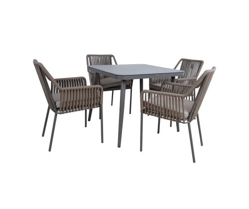 Puutarhakalusteet ANDROS pöytä ja 4 tuolia