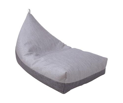 Laukkutuoli MITSU-MITSU, 130x80x20/70cm, tummanharmaa/vaaleanharmaa hopealla, 50% puuvillaa, 50% polyesteriä, kangas 304/305.