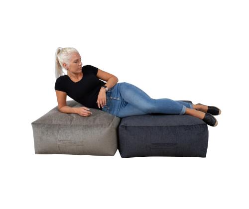 Tumba MITSU-MITSU, 80x80cm, k30cm, vaaleanruskea, 100% polyesteri, kangas-310