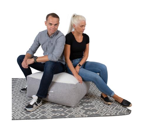 Tumba LAMB Laukku, 80x80cm, k30cm, valkoinen/vaaleanharmaa, 100% polyesteri, kangas-323/321