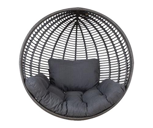 Riipputuolin tyyny CLOBE tummanharmaa, istuin 64x106cm, selkätyyny 64x42cm, 100% polyesteri