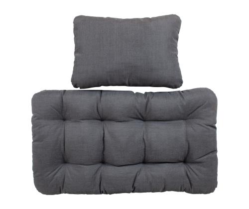 Riipputuolin tyyny CLOBE tummanharmaa, istuin 64x106cm, selkätyyny 64x42cm, 100% polyesteri