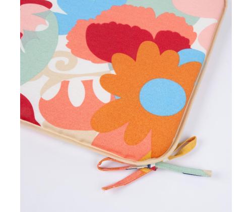 Tuolinpäällinen NORDIC FLOWER 39x39x2,5cm, 80% puuvillaa, 20% polyesteriä