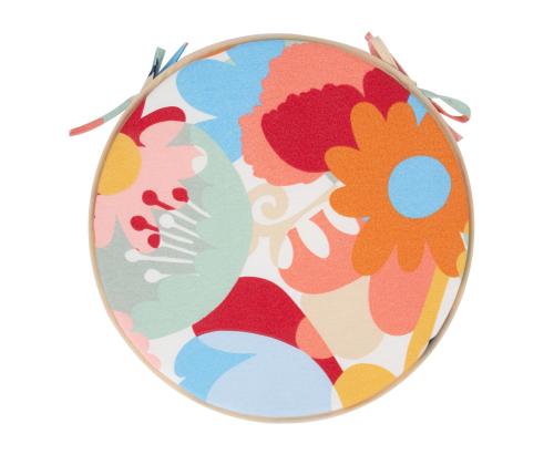 Tuolinpäällinen NORDIC FLOWER D38x2,5cm, 80% puuvillaa, 20% polyesteriä