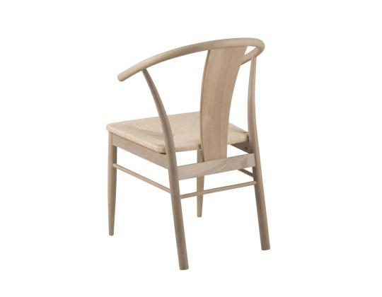 Tuoli JANIK, 54x54x83cm, valkoinen tammi/beige naru punottu istuin