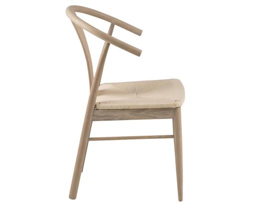 Tuoli JANIK, 54x54x83cm, valkoinen tammi/beige naru punottu istuin