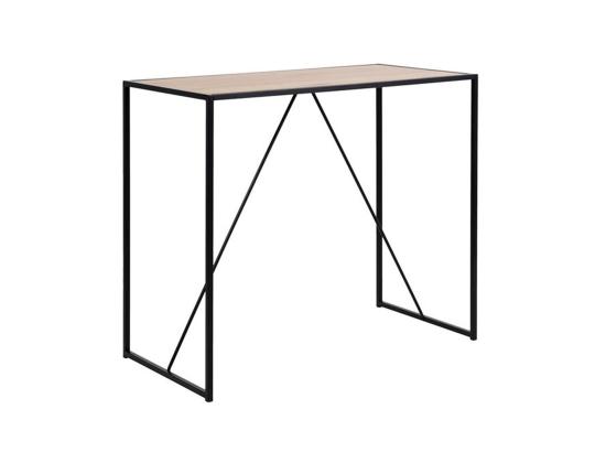 Baaripöytä SEAFORD 120x60xH105cm, pöytälevy: huonekalulevy laminoidulla pinnoitteella, väri: tammi, runko: musta metalli