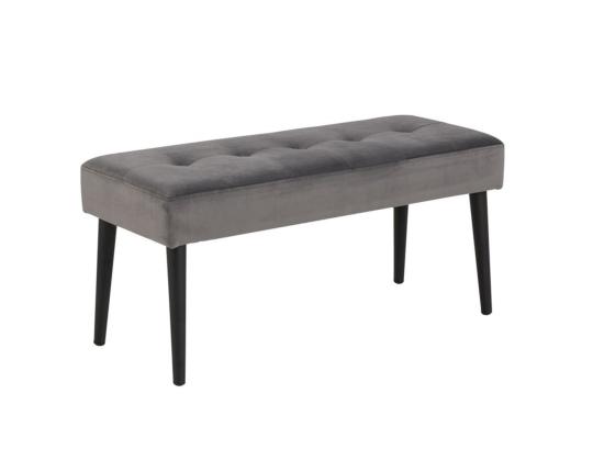 Penkki GLORY 38x95xH45cm, tummanharmaa sametti