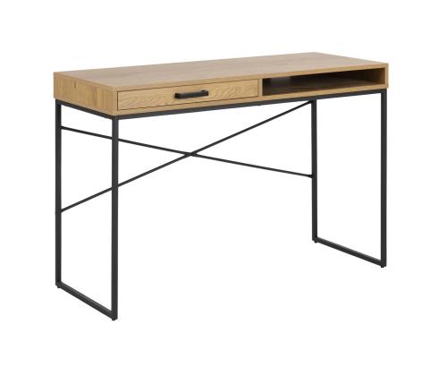 Työpöytä SEAFORD 110x45xH75cm, tammi, metalli