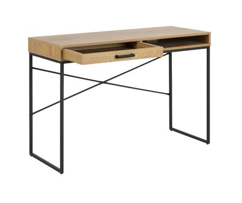 Työpöytä SEAFORD 110x45xH75cm, tammi, metalli