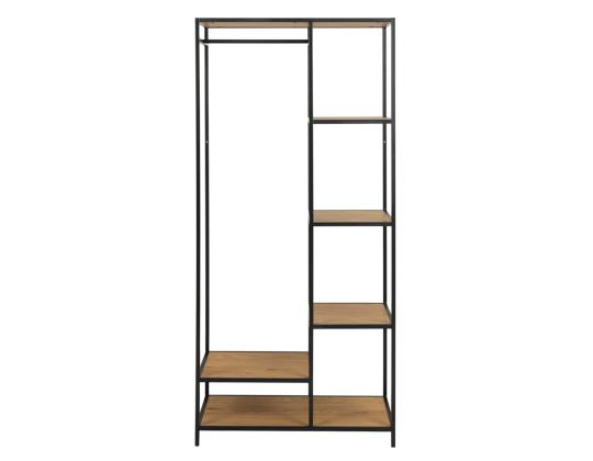 Eteinen SEAFORD, 77x45xH165cm, 5 hyllyä, villi tammi/musta metalli