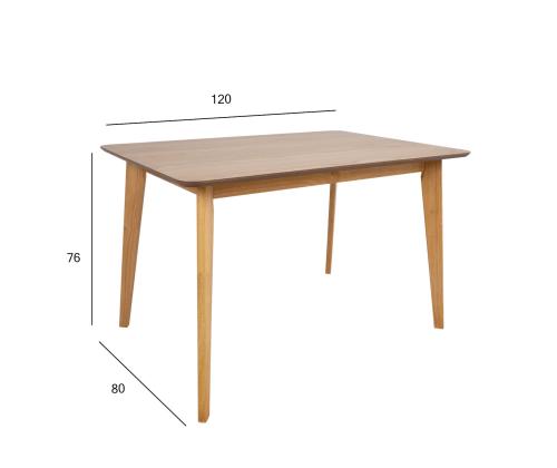 Ruokapöytä ROXBY 120x80xH76cm, tammi