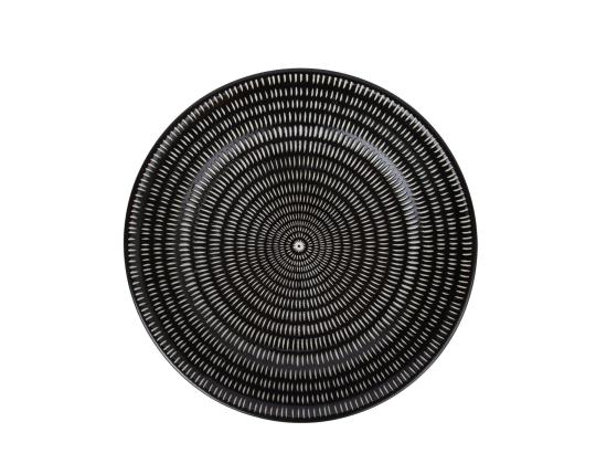 Lauta KIKO D19cm, valkoiseksi sirotettua mustaa keramiikkaa