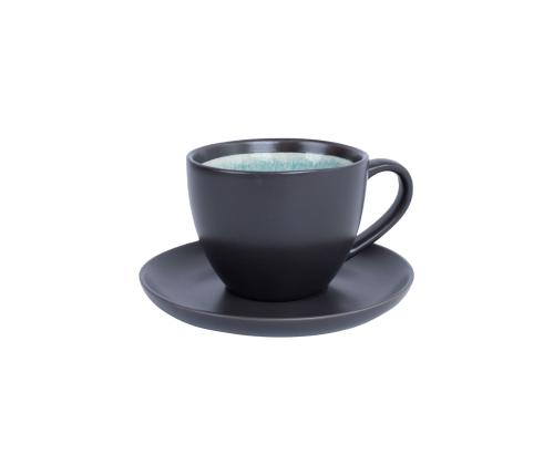 Kuppi/maljakko RITA 300ml, musta/turkoosi