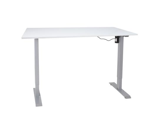 Työpöytä ERGO 1 moottorilla 140x80xH71-121cm, harmaa-valkoinen, melamiinilevy