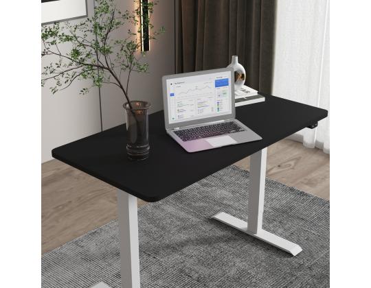 Työpöytä ERGO 1 moottorilla 140x80xH71-121cm, musta/harmaa, melamiinilevy