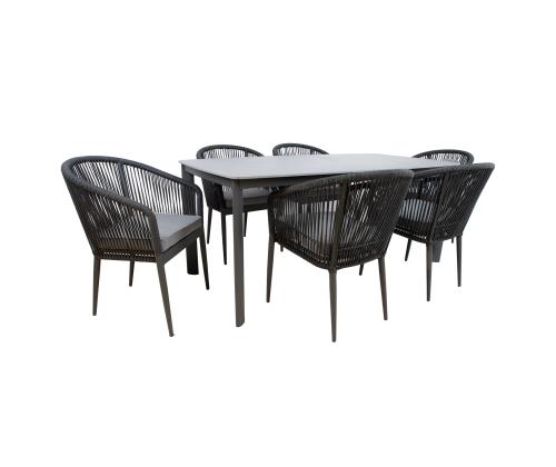 Puutarhakalusteet BEIDA pöytä ja 6 tuolia 21177