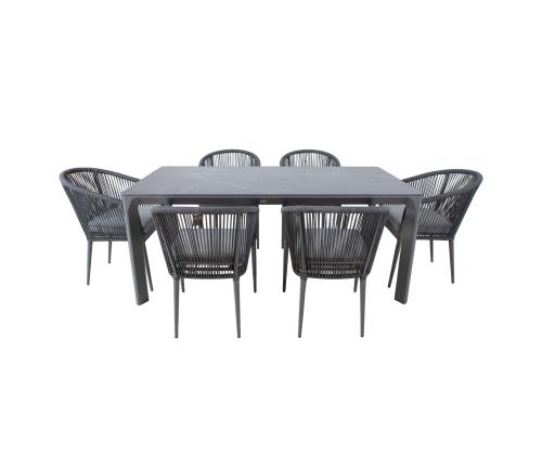 Puutarhakalustesarja CARVES pöytä ja 6 tuolia 21177