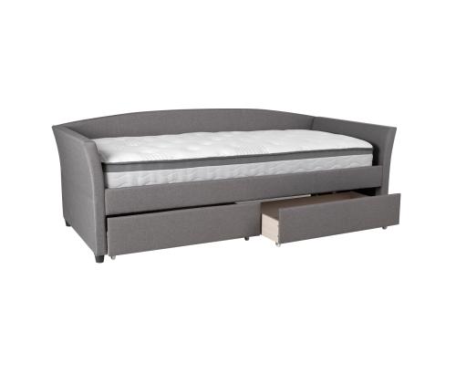 Sänky GENESIS 90x200cm, patjalla HARMONY UNO, harmaa, 98x220xK78cm, MDF, polyesterikangas