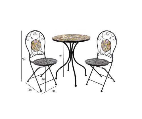 Parvekesetti MOROCCO pöytä ja 2 tuolia