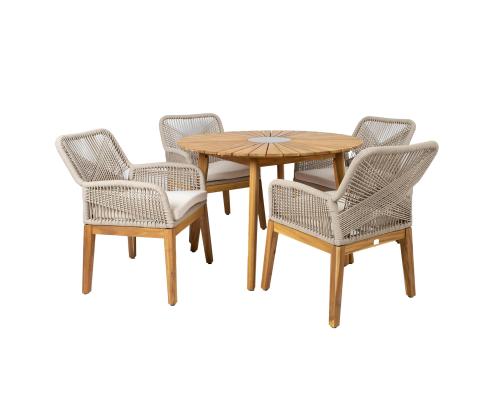 Puutarhakalustesarja FLORIDA pöytä ja 4 tuolia