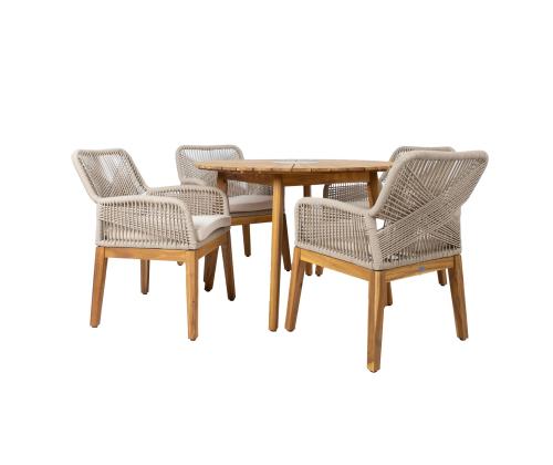 Puutarhakalustesarja FLORIDA pöytä ja 4 tuolia