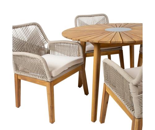 Puutarhakalustesarja FLORIDA pöytä ja 4 tuolia